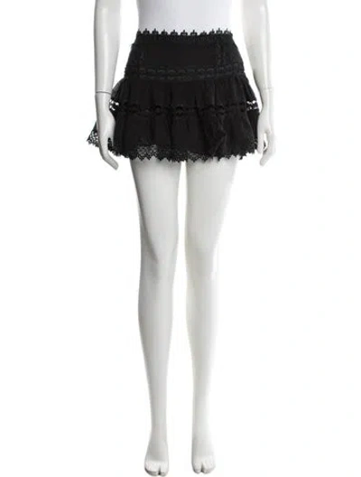 Pre-owned Charo Ruiz Lace Pattern Mini Skirt In Black