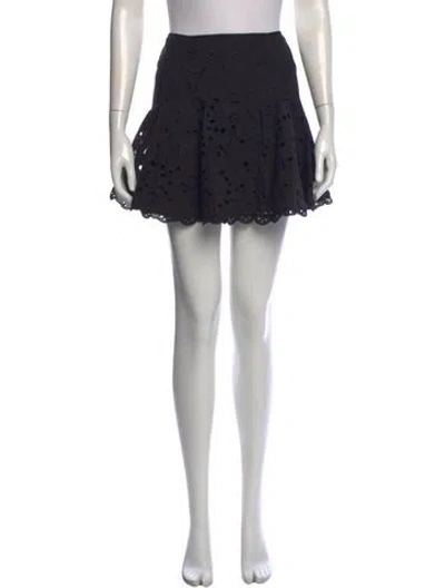 Pre-owned Charo Ruiz Lace Pattern Mini Skirt In Black