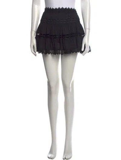 Pre-owned Charo Ruiz Lace Pattern Mini Skirt In Black