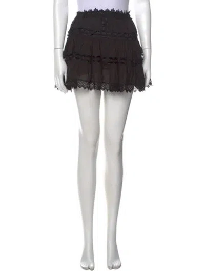 Pre-owned Charo Ruiz Lace Pattern Mini Skirt In Black