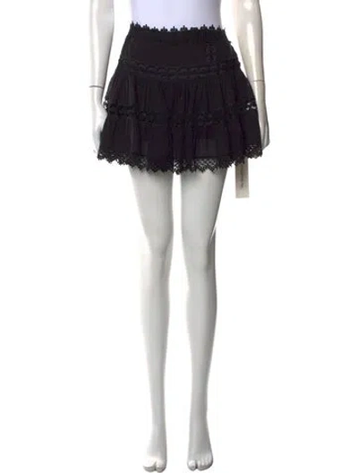Pre-owned Charo Ruiz Lace Pattern Mini Skirt In Black