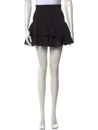 Pre-owned Charo Ruiz Lace Pattern Mini Skirt In Black