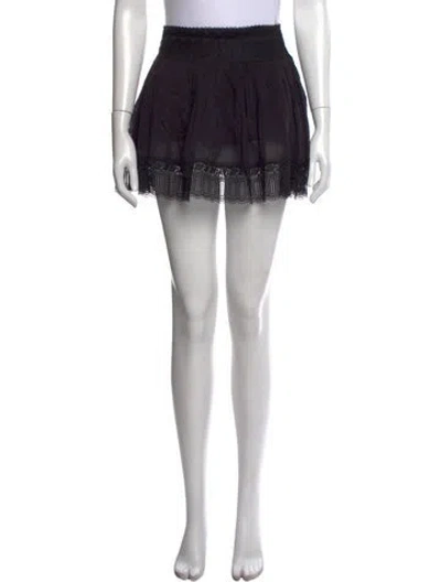 Pre-owned Charo Ruiz Lace Pattern Mini Skirt In Black