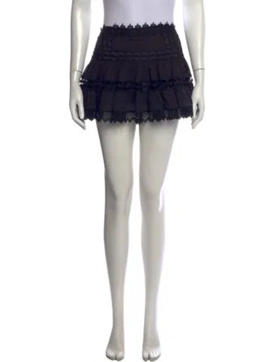 Pre-owned Charo Ruiz Lace Pattern Mini Skirt In Black