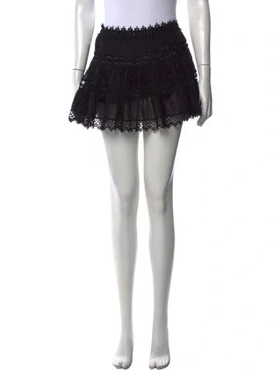 Pre-owned Charo Ruiz Lace Pattern Mini Skirt In Black