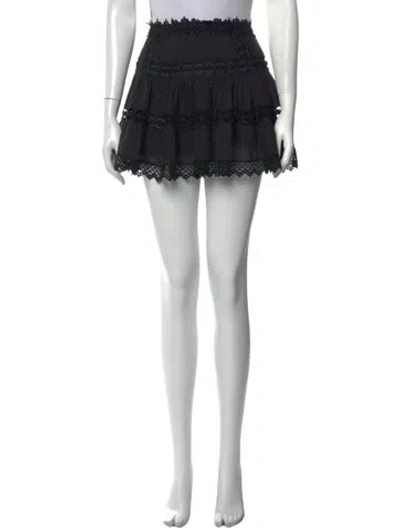 Pre-owned Charo Ruiz Lace Pattern Mini Skirt In Black