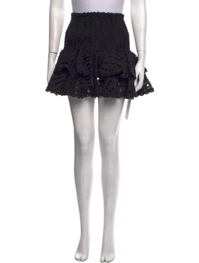 Pre-owned Charo Ruiz Lace Pattern Mini Skirt In Black