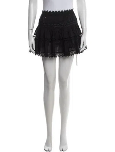 Pre-owned Charo Ruiz Lace Pattern Mini Skirt In Black
