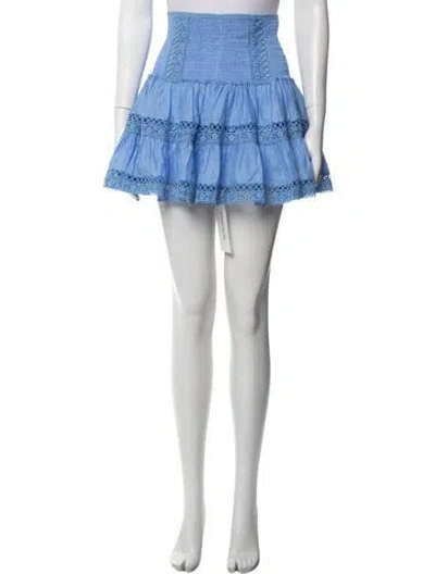 Pre-owned Charo Ruiz Lace Pattern Mini Skirt In Blue