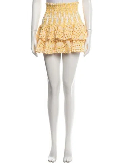 Pre-owned Charo Ruiz Lace Pattern Mini Skirt In Blue