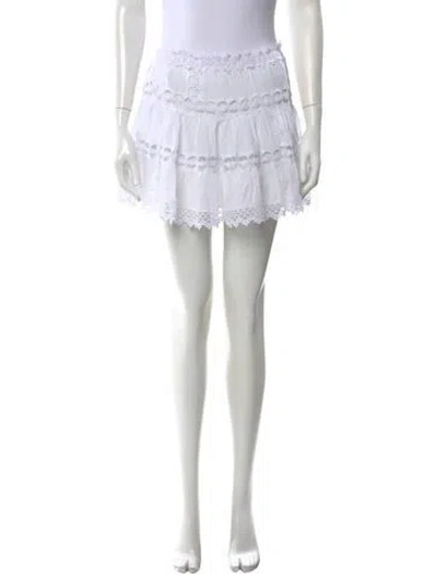 Pre-owned Charo Ruiz Lace Pattern Mini Skirt In Neutral