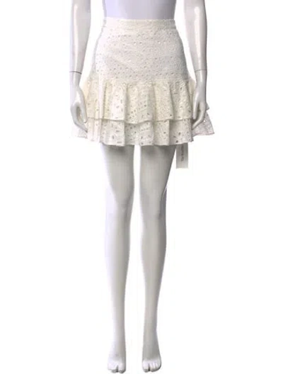 Pre-owned Charo Ruiz Lace Pattern Mini Skirt In Neutrals
