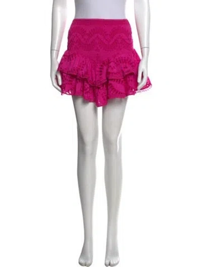 Pre-owned Charo Ruiz Lace Pattern Mini Skirt In Pink