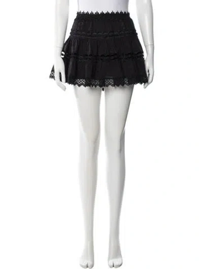 Pre-owned Charo Ruiz Lace Pattern Mini Skirt W/ Tags In Black