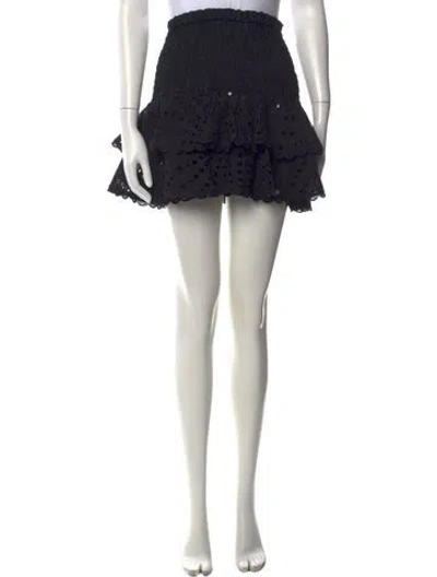Pre-owned Charo Ruiz Lace Pattern Mini Skirt W/ Tags In Black