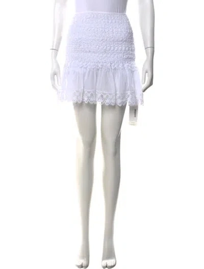 Pre-owned Charo Ruiz Lace Pattern Mini Skirt W/ Tags In White