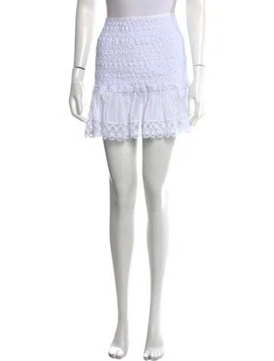 Pre-owned Charo Ruiz Lace Pattern Mini Skirt In White
