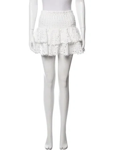 Pre-owned Charo Ruiz Lace Pattern Mini Skirt In White