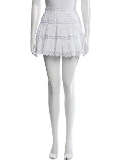 Pre-owned Charo Ruiz Lace Pattern Mini Skirt In White