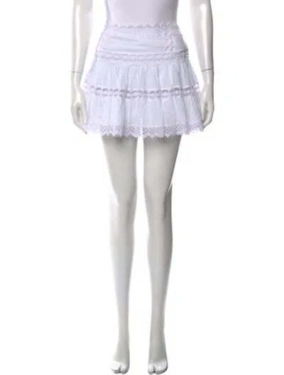 Pre-owned Charo Ruiz Lace Pattern Mini Skirt In White