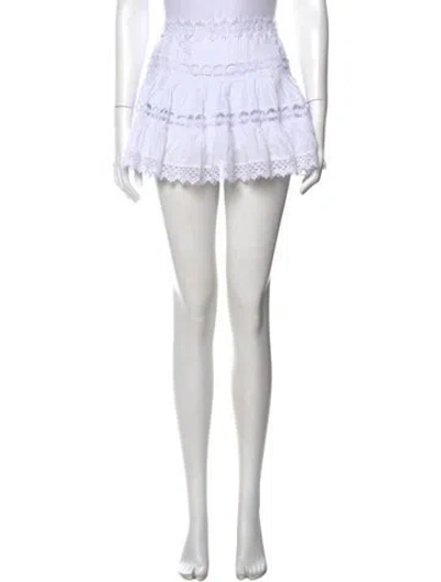 Pre-owned Charo Ruiz Lace Pattern Mini Skirt In White