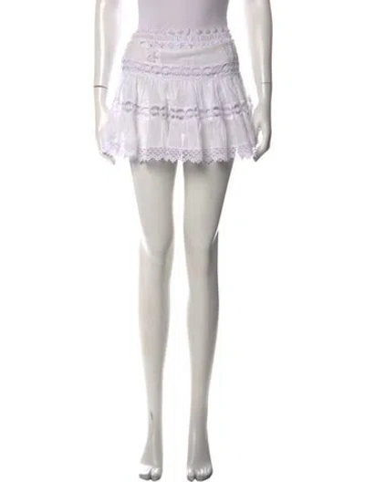 Pre-owned Charo Ruiz Lace Pattern Mini Skirt In White
