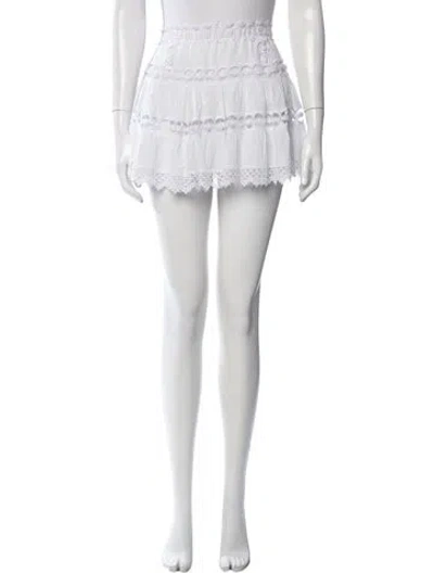 Pre-owned Charo Ruiz Lace Pattern Mini Skirt In White