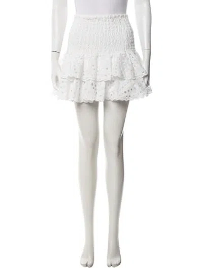 Pre-owned Charo Ruiz Lace Pattern Mini Skirt In White