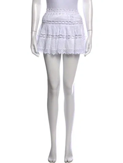 Pre-owned Charo Ruiz Lace Pattern Mini Skirt In White