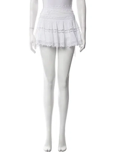 Pre-owned Charo Ruiz Lace Pattern Mini Skirt In White