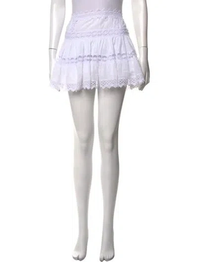 Pre-owned Charo Ruiz Lace Pattern Mini Skirt In White