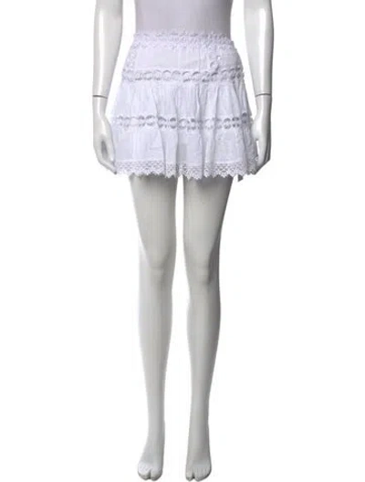 Pre-owned Charo Ruiz Lace Pattern Mini Skirt In White