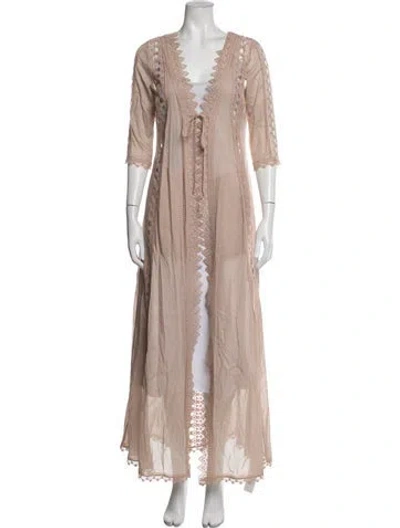 Pre-owned Charo Ruiz Lace Pattern Robe W/ Tags In Pink