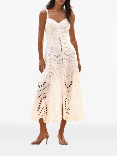 Charo Ruiz Lace Scalloped Solace Dress In White