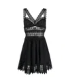 Charo Ruiz 'marilyn' Black Dress With Crossed Straps And Lace Details In Black