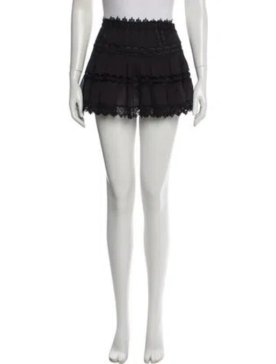 Pre-owned Charo Ruiz Lace Trim Embellishment Mini Skirt In Black