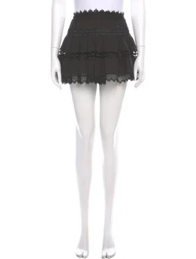 Pre-owned Charo Ruiz Lace Trim Embellishment Mini Skirt In Black