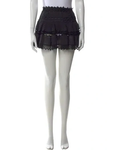 Pre-owned Charo Ruiz Lace Trim Embellishment Mini Skirt In Black