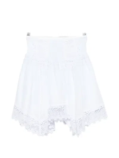 Charo Ruiz Lace-trim Tiered Mini Skirt In Blue