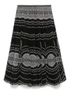 Charo Ruiz Black And White Cotton Skirt In Black