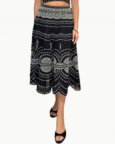 Charo Ruiz Livvy Midi Skirt In Black Nelum
