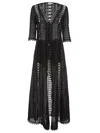 Charo Ruiz Long Sheer Black Jacket With Lace Detailing In Black