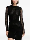 Charo Ruiz Long-sleeve Asymmetrical Dress In Black