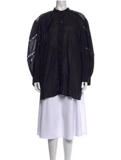 Pre-owned Charo Ruiz Long Sleeve Blouse In Black