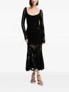 Charo Ruiz Long-sleeve Lace Evening Dress In Black