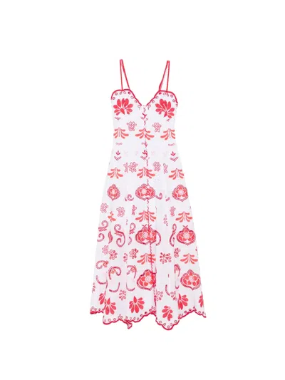 Charo Ruiz Lorina Broderie-anglaise Floral-print Maxi Dress In Multi