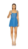Charo Ruiz Lace Mai Mini Dress In Blue Tannis