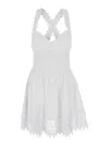 Charo Ruiz 'marilyn' White Dress With Crossed Straps And Lace Details In Cotton Woman In White