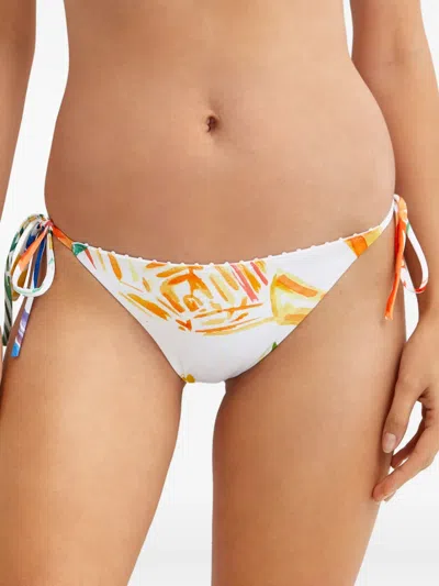 Charo Ruiz Marisa Abstract-print Bikini Bottoms In White