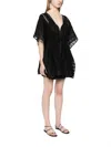 Charo Ruiz Kayla Black Lace-trimmed Cotton-blend Kaftan In Black